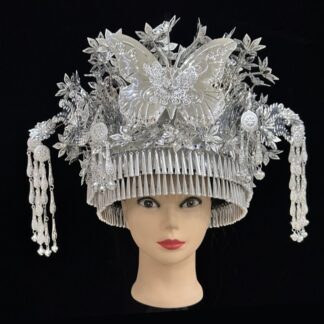 Alloy Metal Silver Miao Headwear Minority Hats Chinese Traditional Dance Wear Stage Performance Accessories
